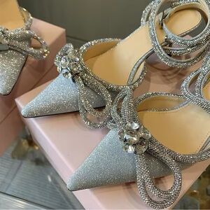 Elegant Silver Sparkly Women's Shoes